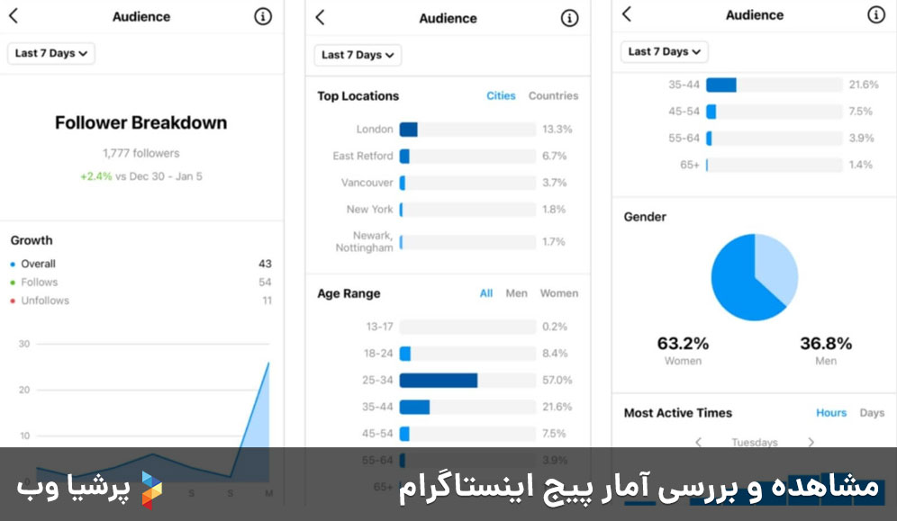 مشاهده و بررسی آمار پیج اینستاگرام